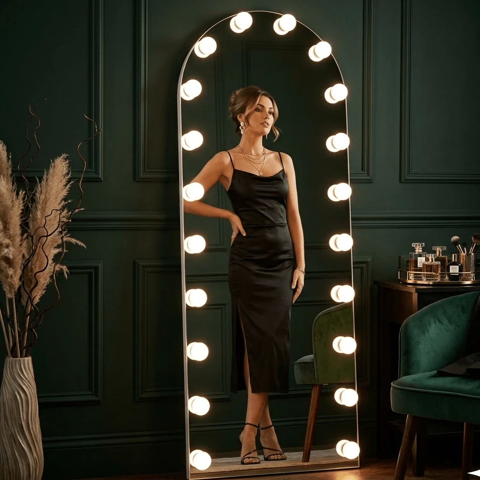 Angelina Full Length Arch Hollywood Mirror 160 x 60cm - Image 3