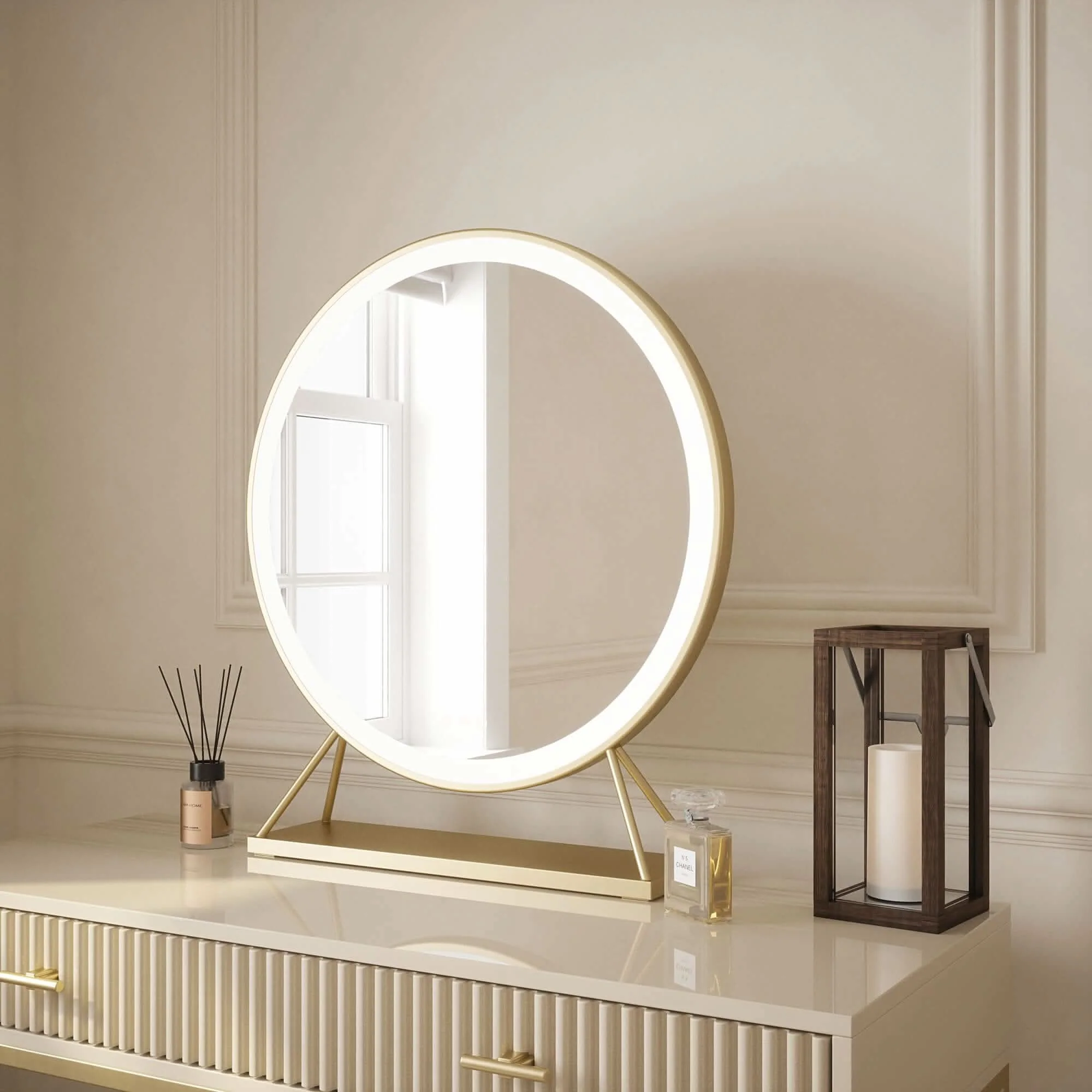Anne Round Hollywood Mirror Gold 60x67CM - Image 16