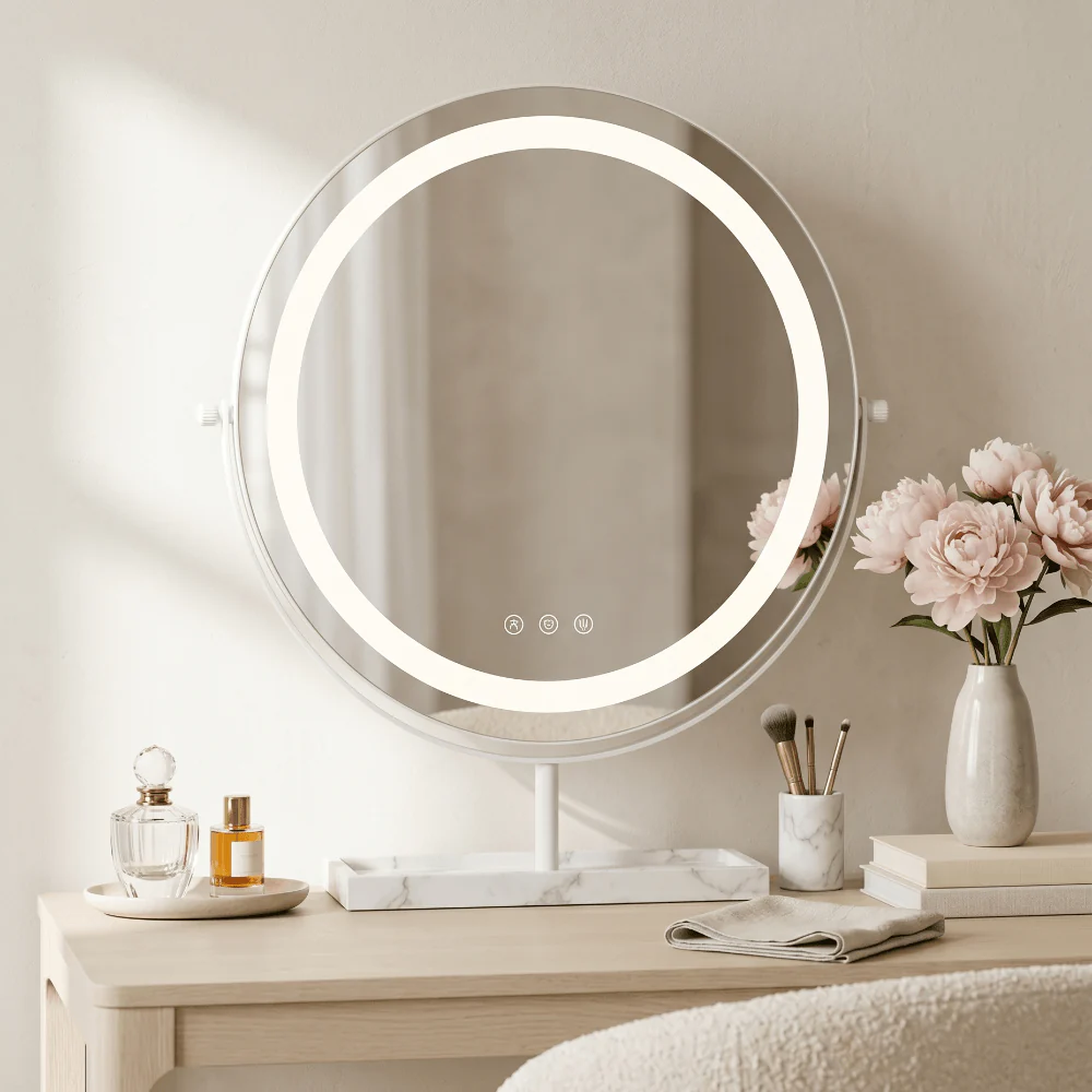 Aurelia LED Vanity Mirror White & Marble - Image 6