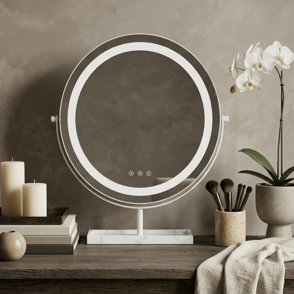 Aurelia LED Vanity Mirror White & Marble - Image 7