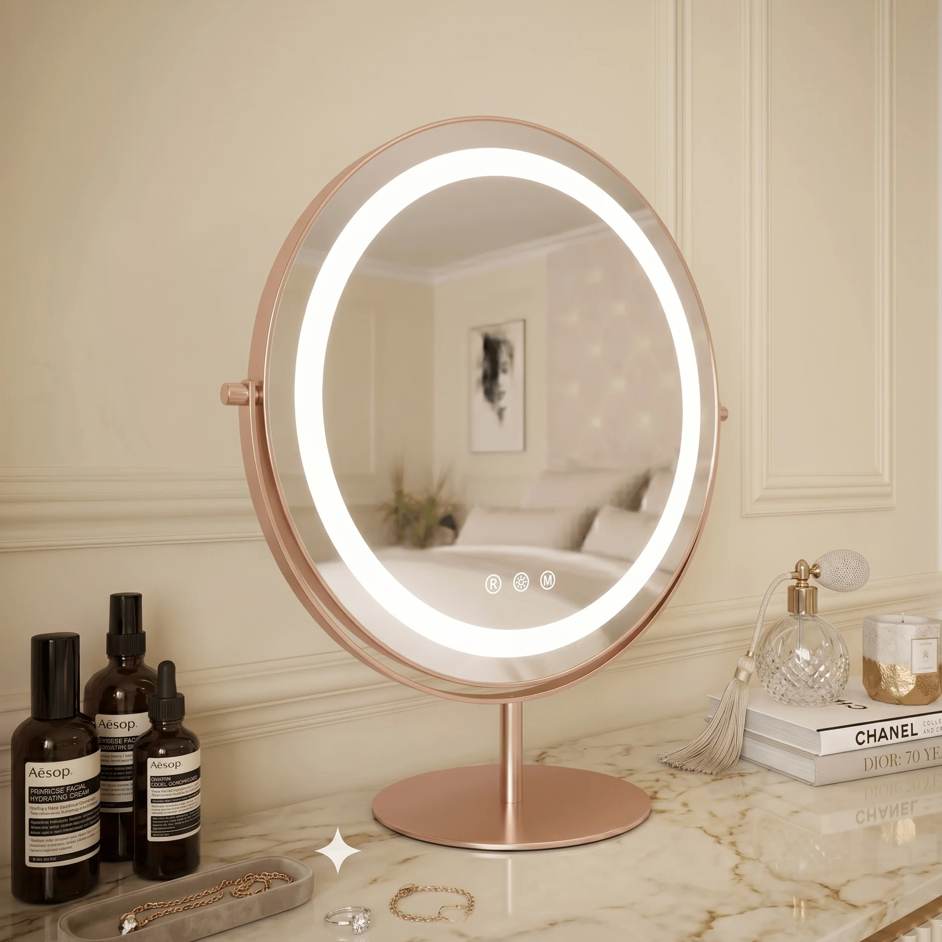 Celeste LED Vanity Mirror Rose Gold - Image 4