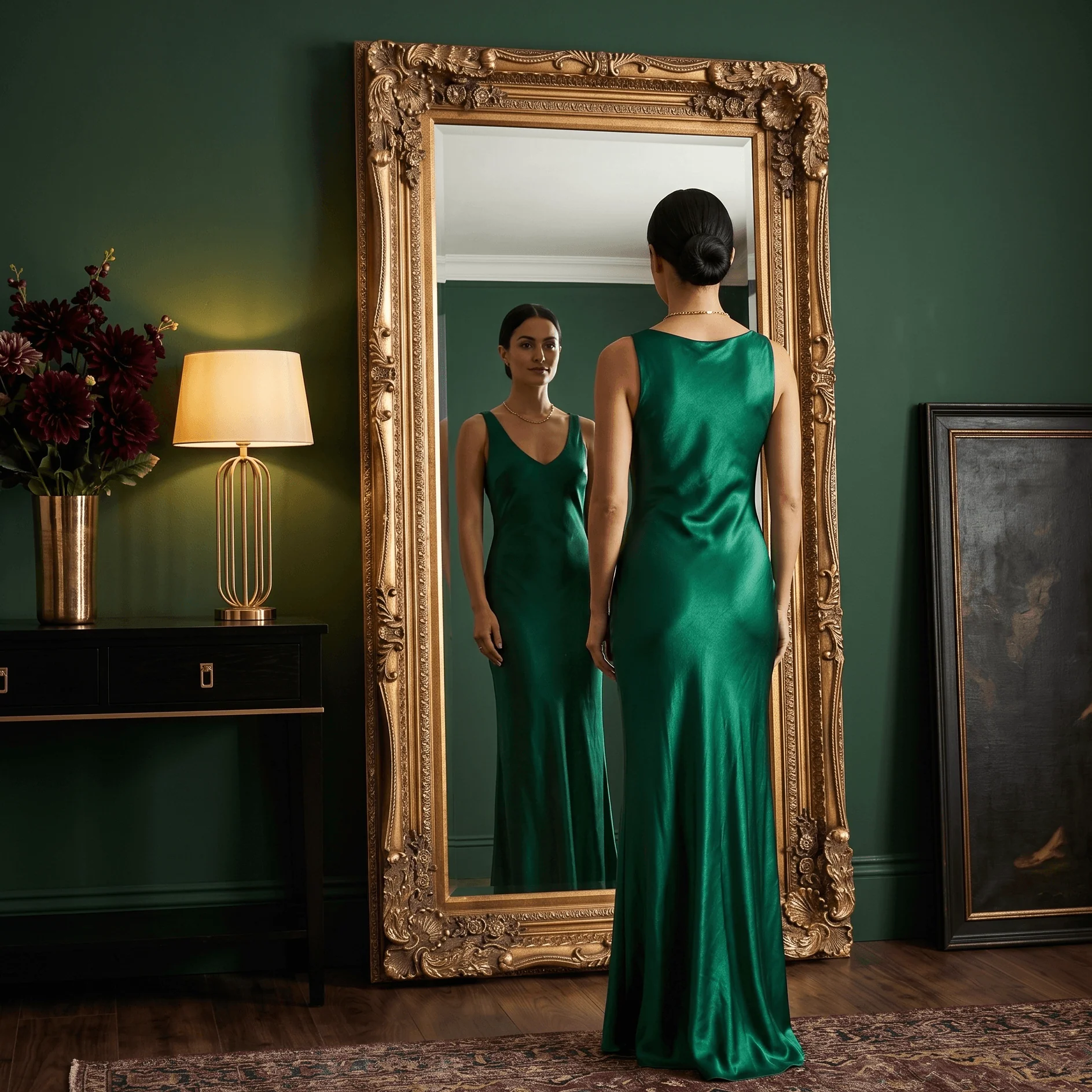 Charles Leaner Mirror in Gold 176cm x 90cm - Image 3