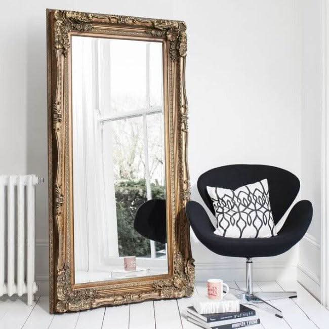 Charles Leaner Mirror in Gold 176cm x 90cm - Image 4