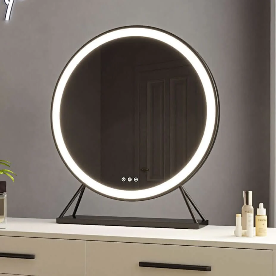 Grace Round Hollywood Mirror Black 60x67cm - Image 14