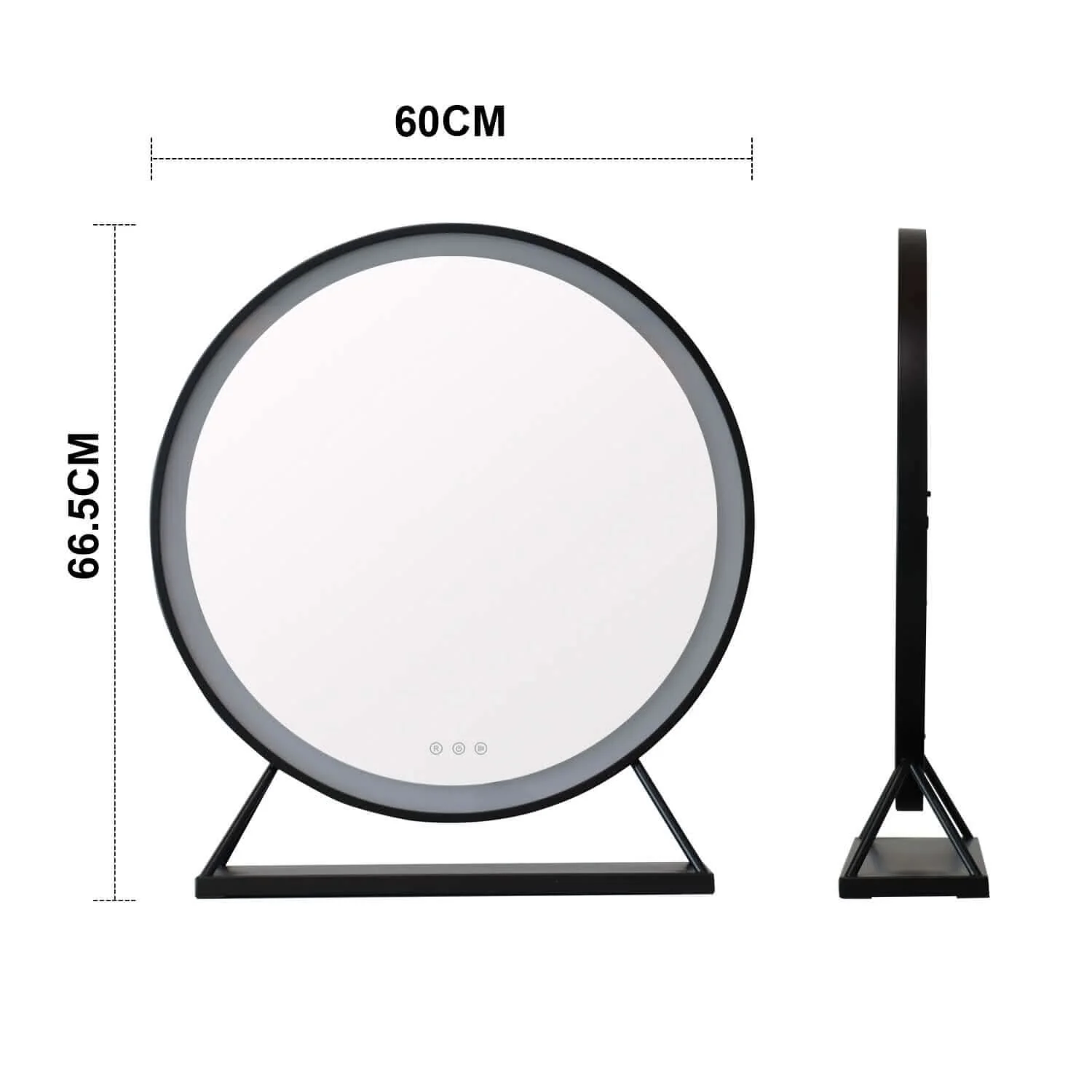 Grace Round Hollywood Mirror Black 60x67cm - Image 15