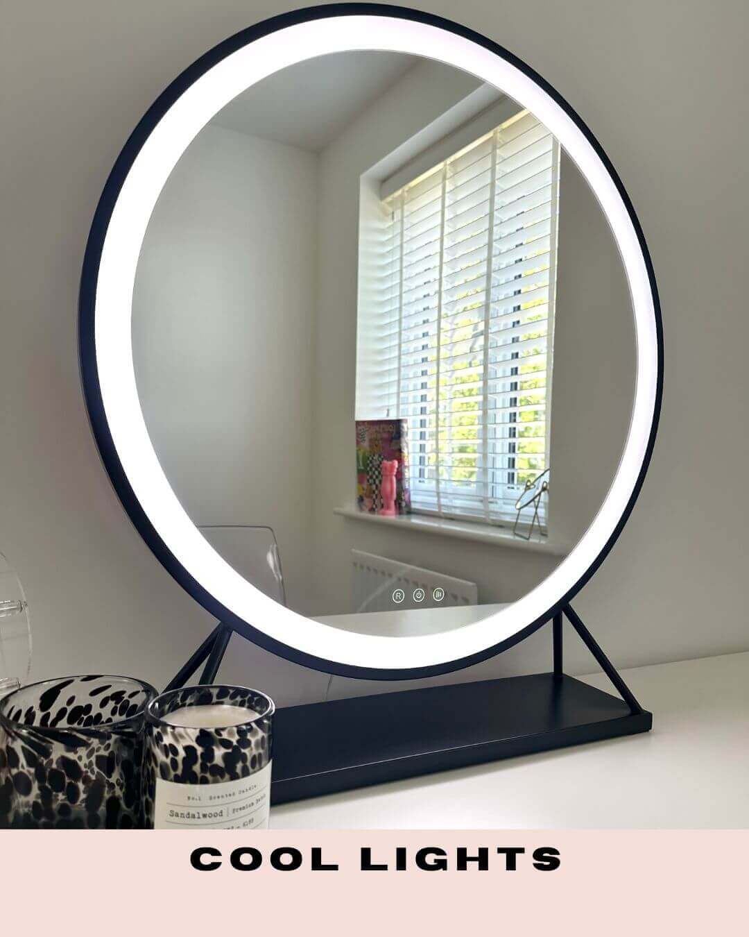 Grace Round Hollywood Mirror Black 60x67cm - Image 7