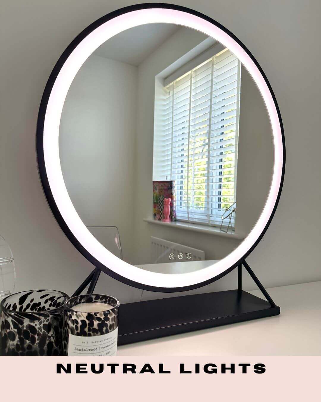 Grace Round Hollywood Mirror Black 60x67cm - Image 9