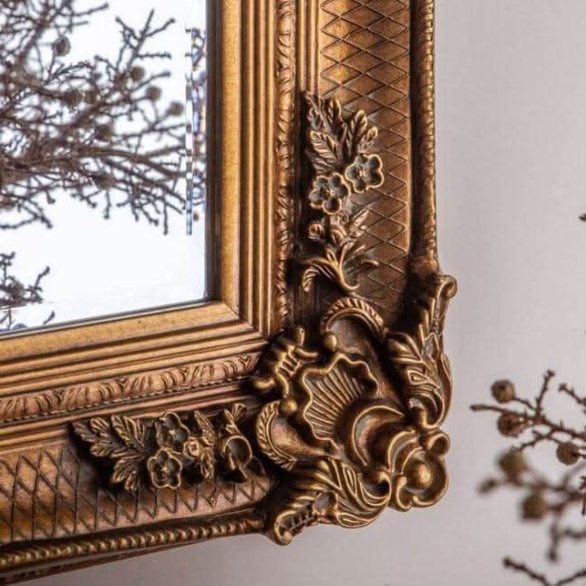 Hand Crafted Wood Framed Mirror-Gold - Image 3
