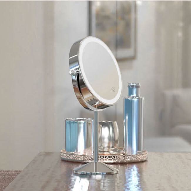 Illuminated Round Cosmetic Mirror Rechargeable Diameter 20cm - Image 3