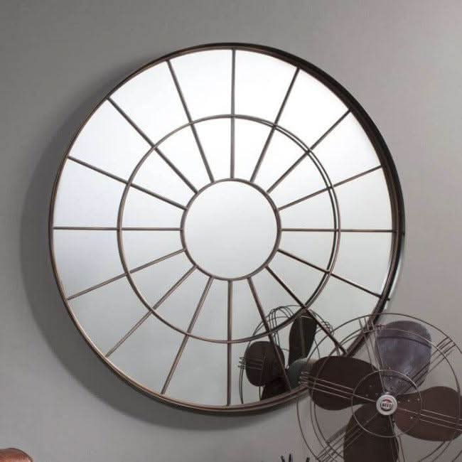 Large Round Chic Window Mirror - Image 3