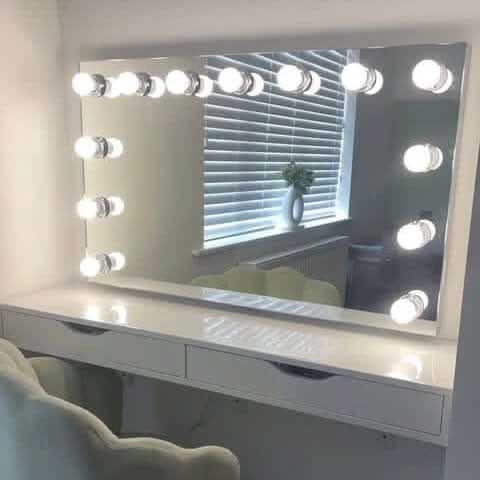 PRE ORDER FOR END JULY Nicole Hollywood Mirror Wall Mounted 100x60cm - Image 4