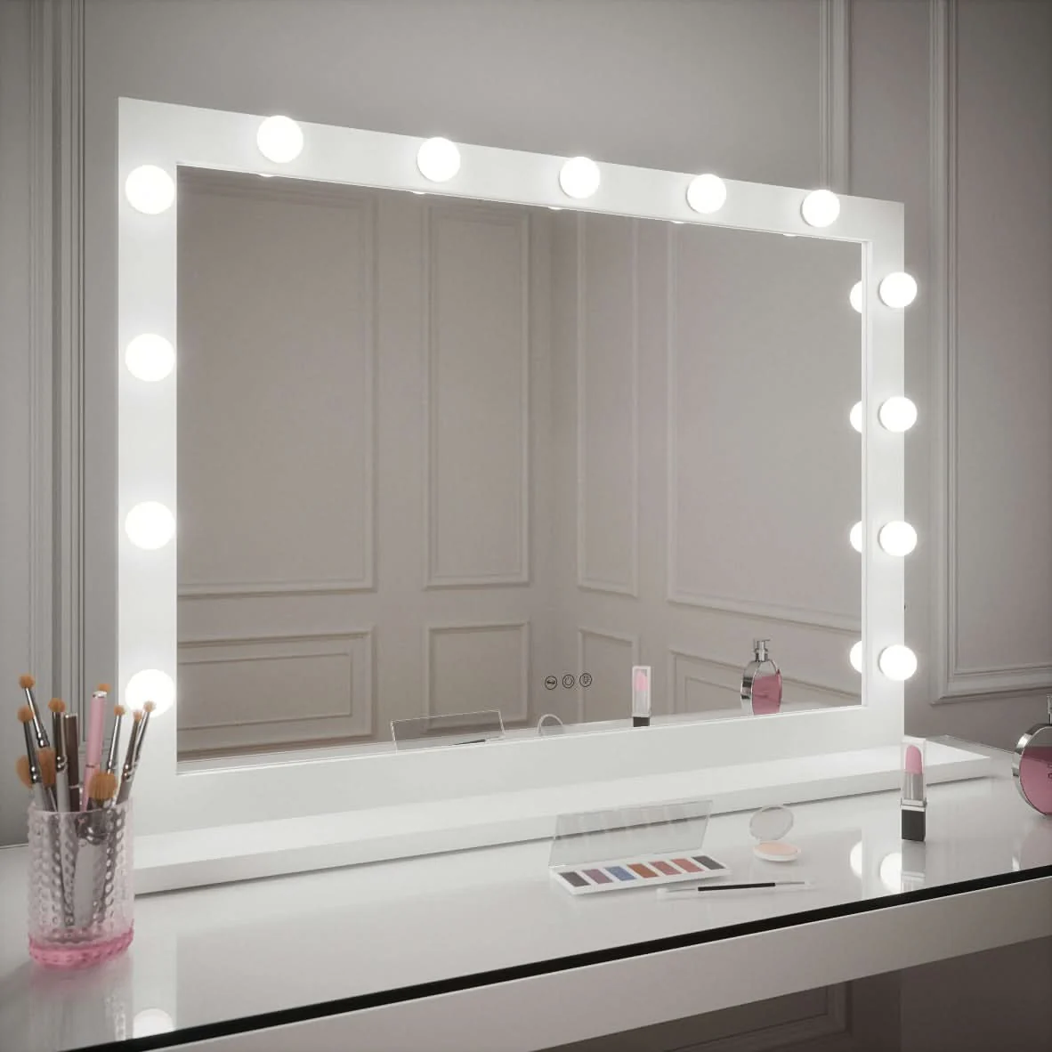 Audrey Hollywood Mirror White 100x80cm - Image 4