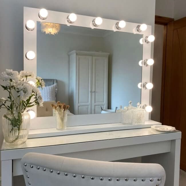 Audrey Hollywood Mirror White 100x80cm - Image 6