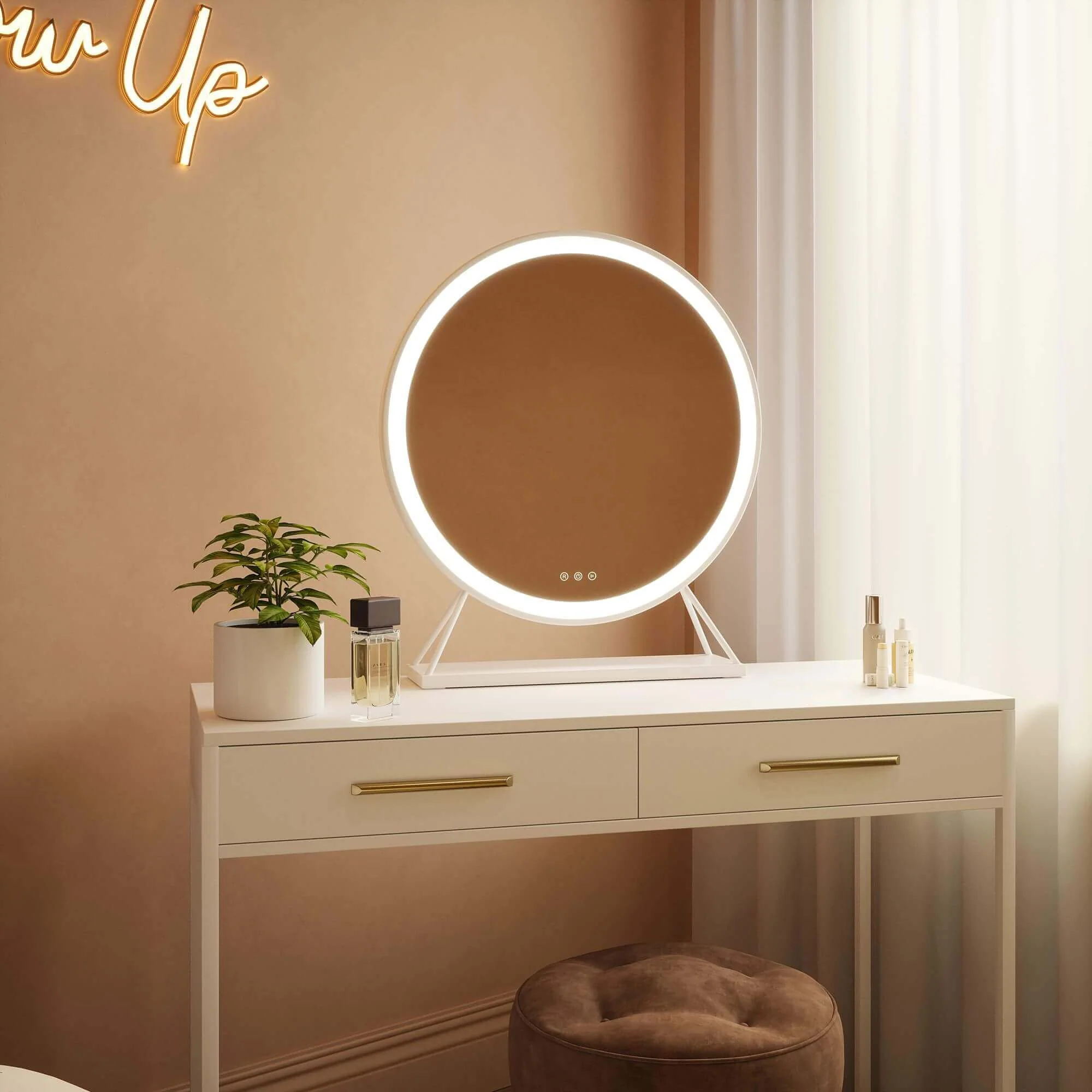 Marilyn Round Hollywood Mirror White 60x67cm - Image 17