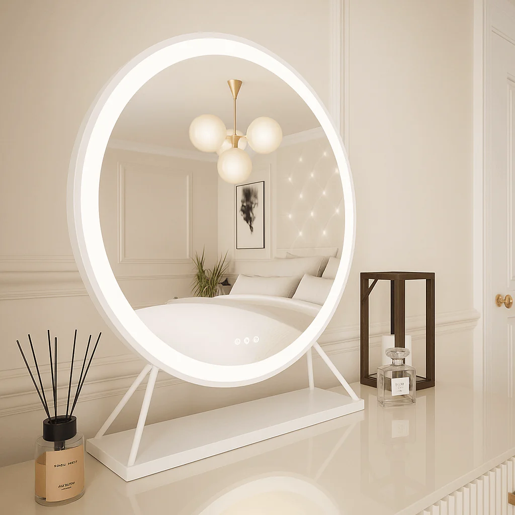 Marilyn Round Hollywood Mirror White 60x67cm - Image 3