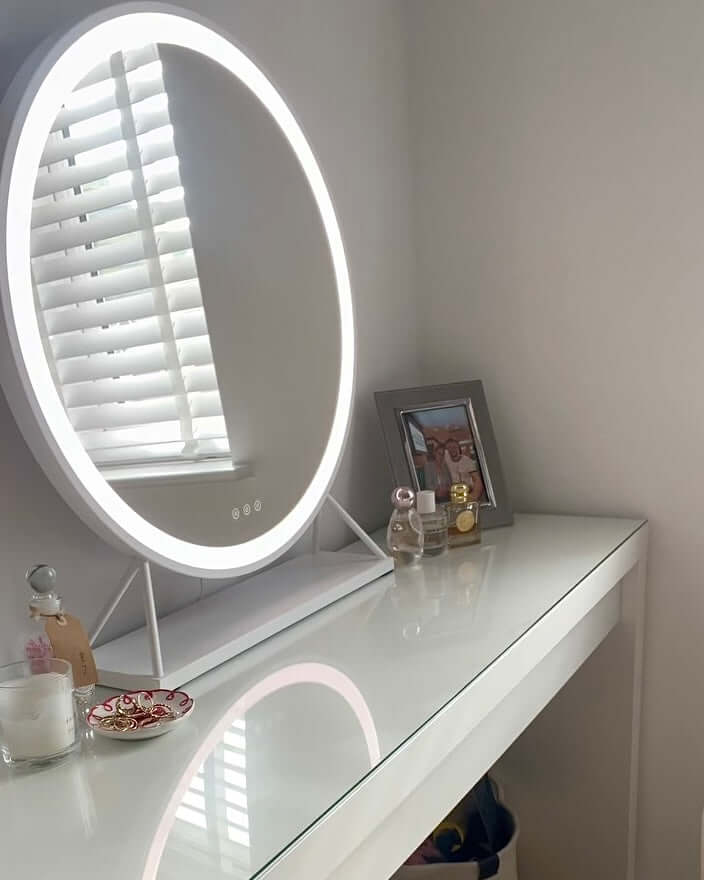 Marilyn Round Hollywood Mirror White 60x67cm - Image 4