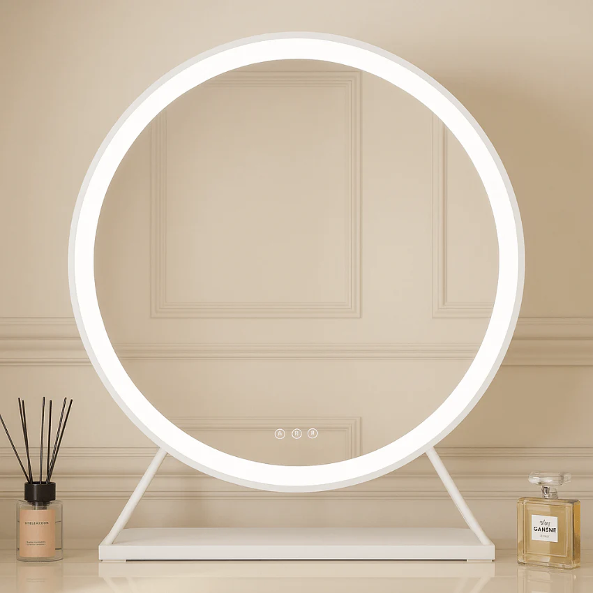 Marilyn Round Hollywood Mirror White 60x67cm - Image 5