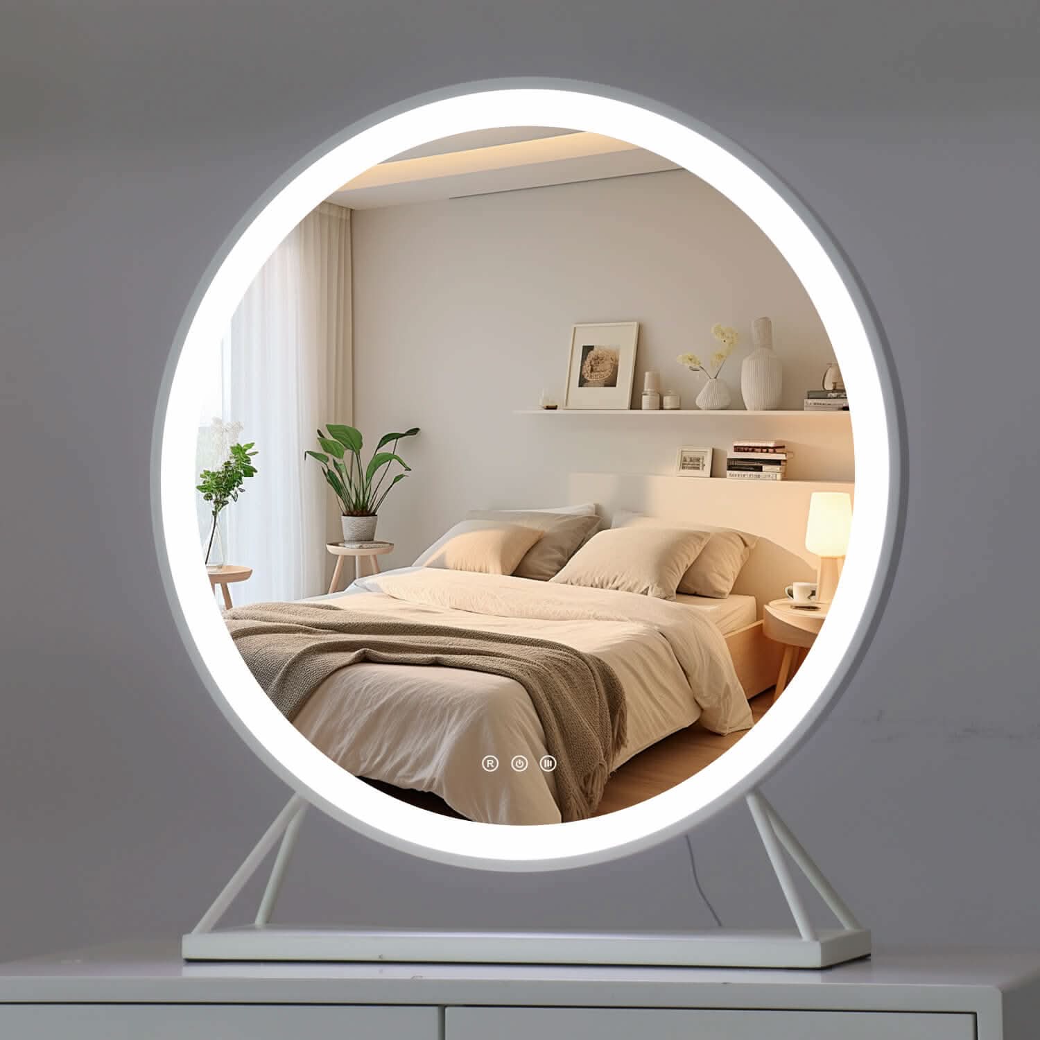 Marilyn Round Hollywood Mirror White 60x67cm - Image 8