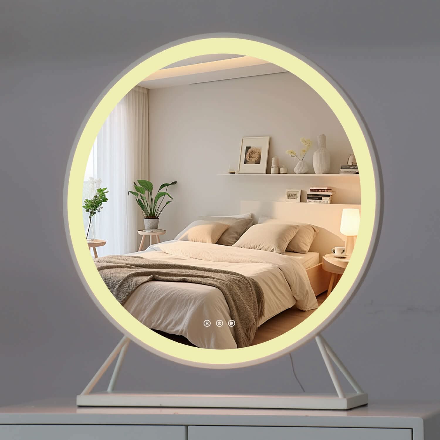 Marilyn Round Hollywood Mirror White 60x67cm - Image 9