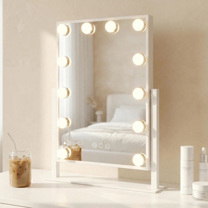 Olsen Hollywood Mirror White 47x37cm - Image 3