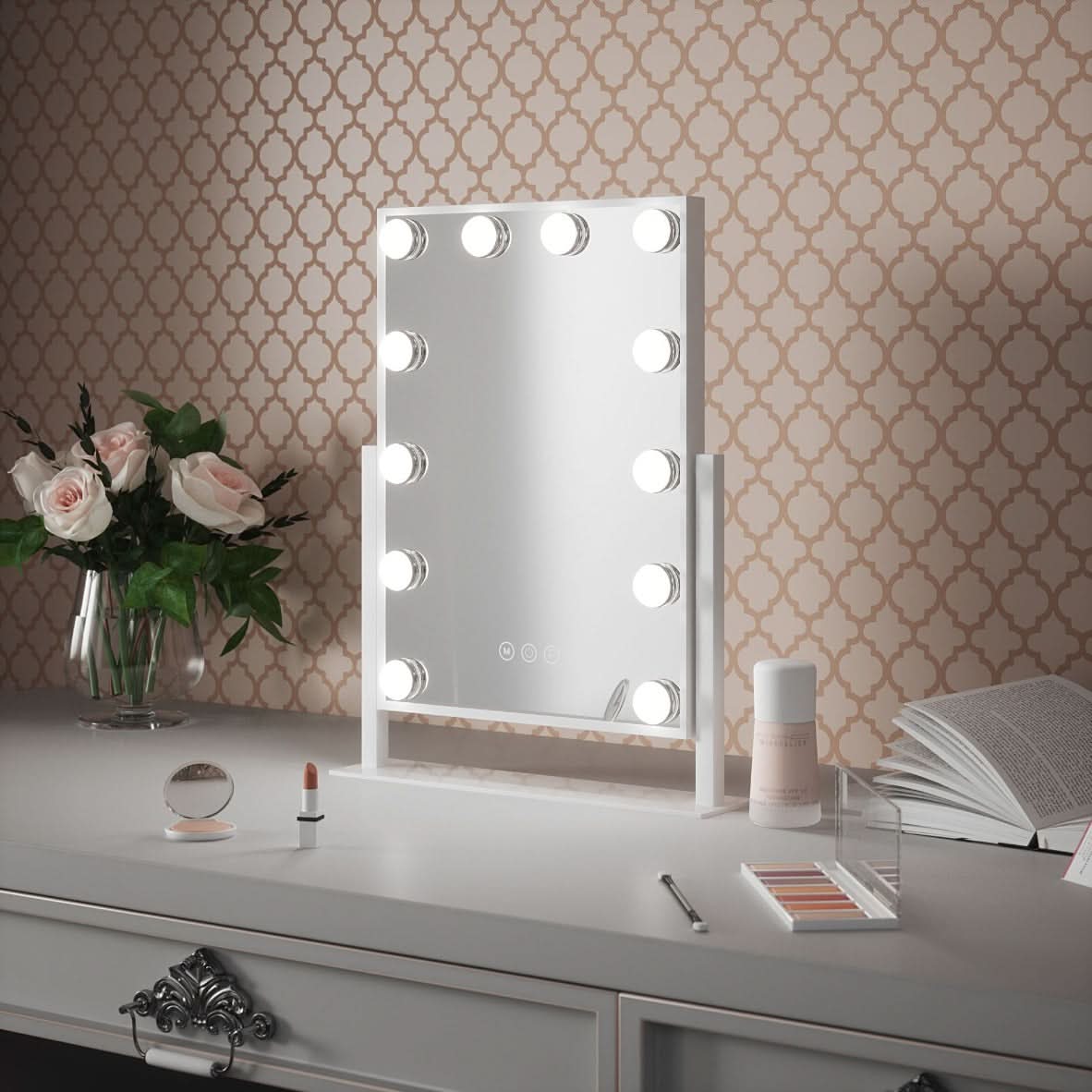 Olsen Hollywood Mirror White 47x37cm - Image 4