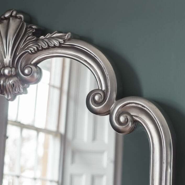 Ballagio Overmantle Mirror in Silver Leaf 104cm x 115cm - Image 3