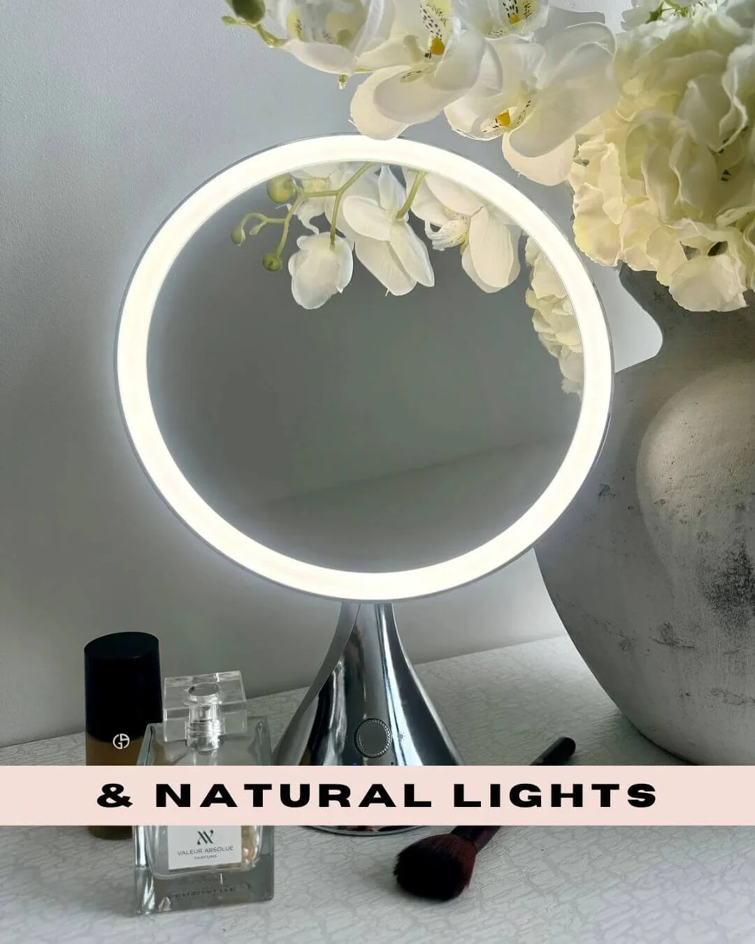 LumiGlam Pro Cosmetic Vanity Mirror in Chrome - Image 11