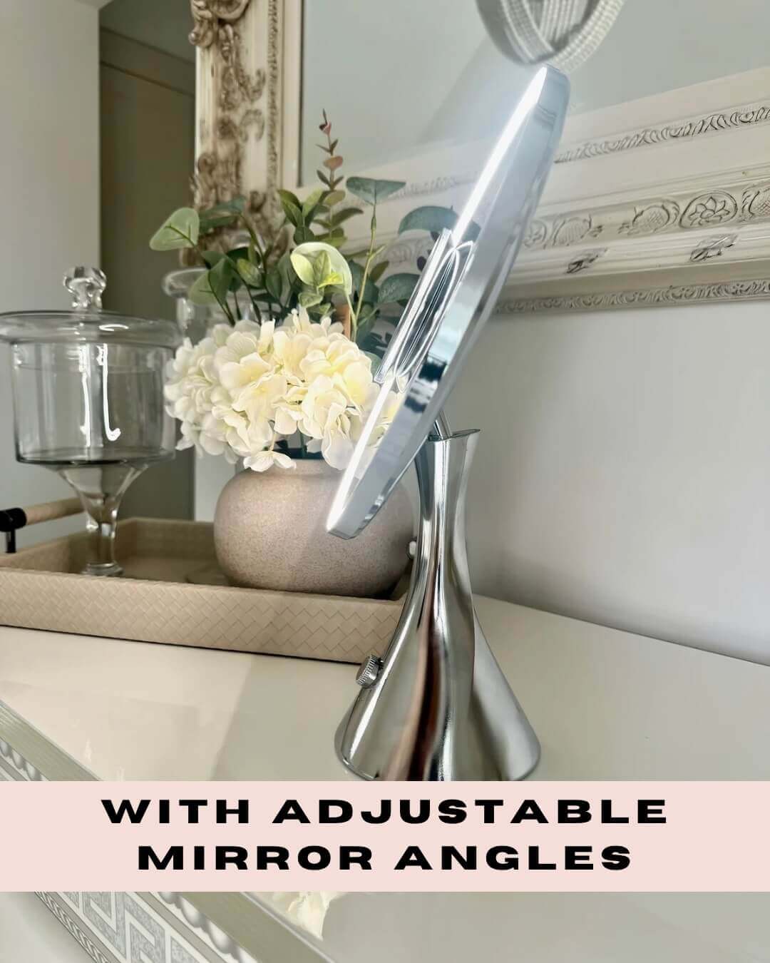 LumiGlam Pro Cosmetic Vanity Mirror in Chrome - Image 12