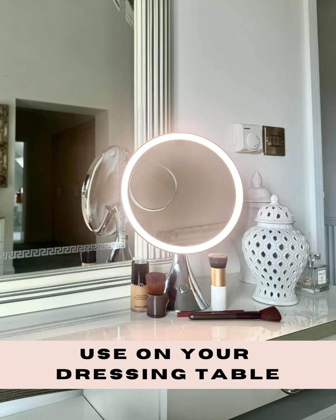 LumiGlam Pro Cosmetic Vanity Mirror in Chrome - Image 13
