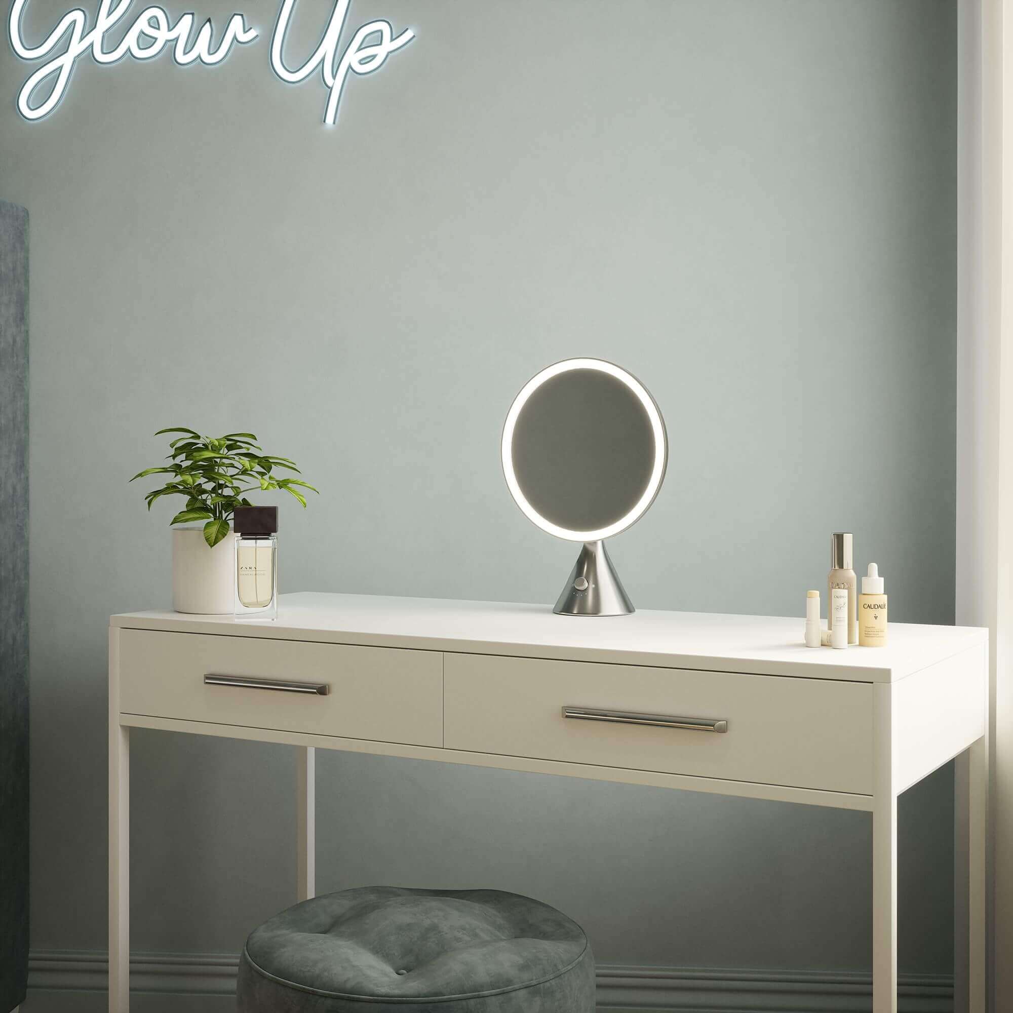 LumiGlam Pro Cosmetic Vanity Mirror in Chrome - Image 18