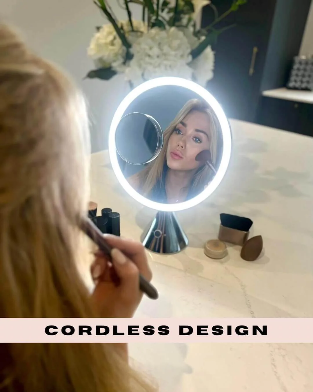 LumiGlam Pro Cosmetic Vanity Mirror in Chrome - Image 5